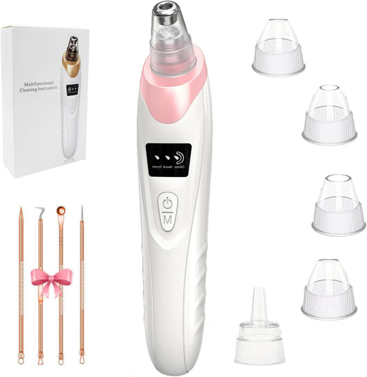 2025 Blackhead Remover Pore Vacuum,Facial Pore Cleaner-5 Suction Power,5 Probes,USB Rechargeable Blackhead Vacuum Kit Electric Acne Extractor Tool for Adult