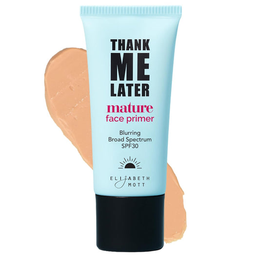 Elizabeth Mott Thank Me Later Blurring Face Primer SPF 30 – Lightweight, Hydrating Makeup Primer - Smooths Fine Lines & Wrinkles for a Soft-Focus Finish – Mineral-Based, Cruelty-Free Formula – 30g | alldaygood beauty