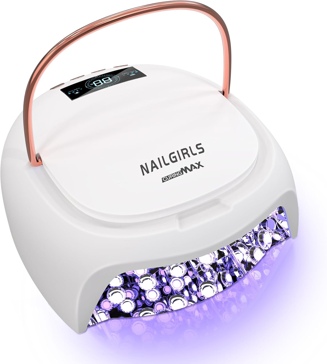 NAILGIRLS UV Nail Lamp, Cordless Nail Lamp 80W Rechargeable Nail Dryer Gel Polish Light, Intelligent Auto Sensor LCD Display UV Light with 4 Timer Setting, Fast Dry Curing Lamp for Professional Salon