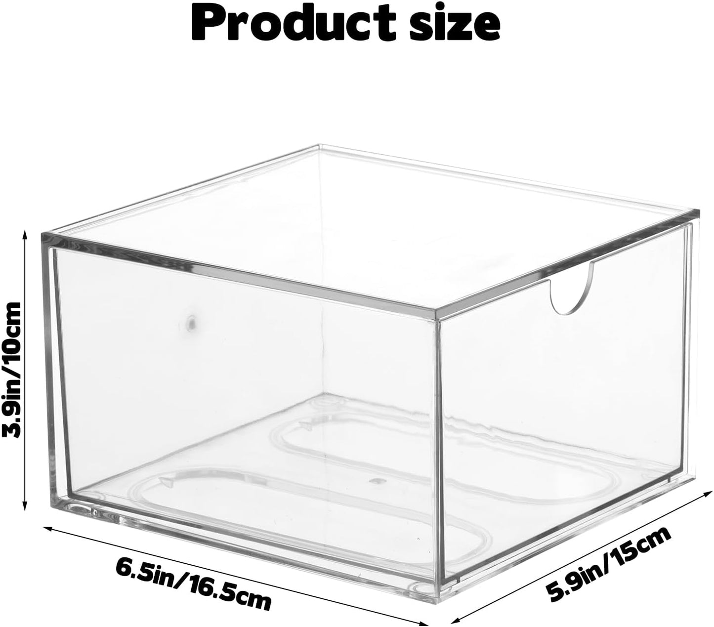 Rainmae Disposable Face Towel Holder, Face Towel Storage Box Bin, Stackable Clear Makeup Organizer with Drawer for Clean Skin Club Face XL Towels Holder for Vanity Bathroom and Makeup Organization