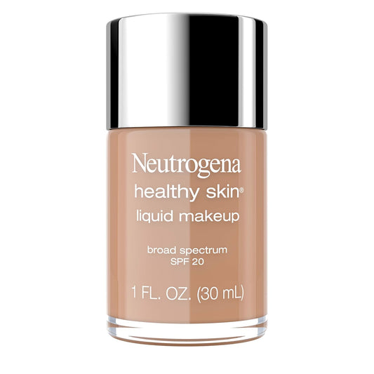 Neutrogena Healthy Skin Liquid Makeup Foundation with Broad Spectrum SPF 20 Sunscreen, Medium Coverage Foundation with Nourishing Pro-Vitamin B5, Chestnut 135, 1 fl. oz | alldaygood beauty