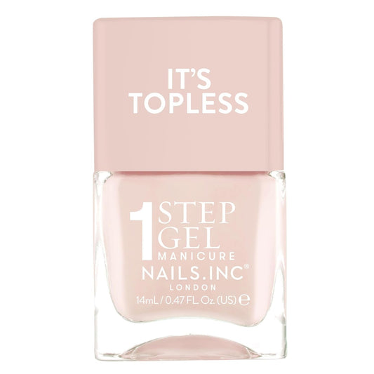 Nails Inc It's Topless Gel-Like Nail Polish, 4-in-1 Base Coat, Treatment, Color & Top Coat, Long Lasting, Strong, Chip Free Nails, Glossy Salon Quality Manicure, Air Dry Nail Polish, Renee, 0.47 Fl Oz | alldaygood beauty