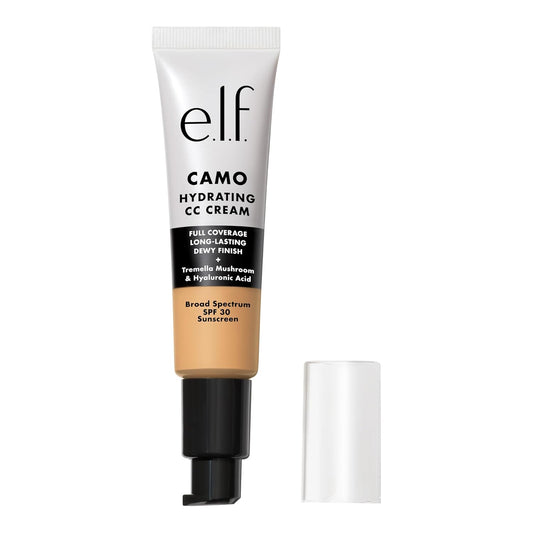 e.l.f. Hydrating Camo CC Cream, SPF 30, Color Correcting Full Coverage Foundation For A Dewy Finish, Vegan & Cruelty-Free, Medium 330 W | alldaygood beauty