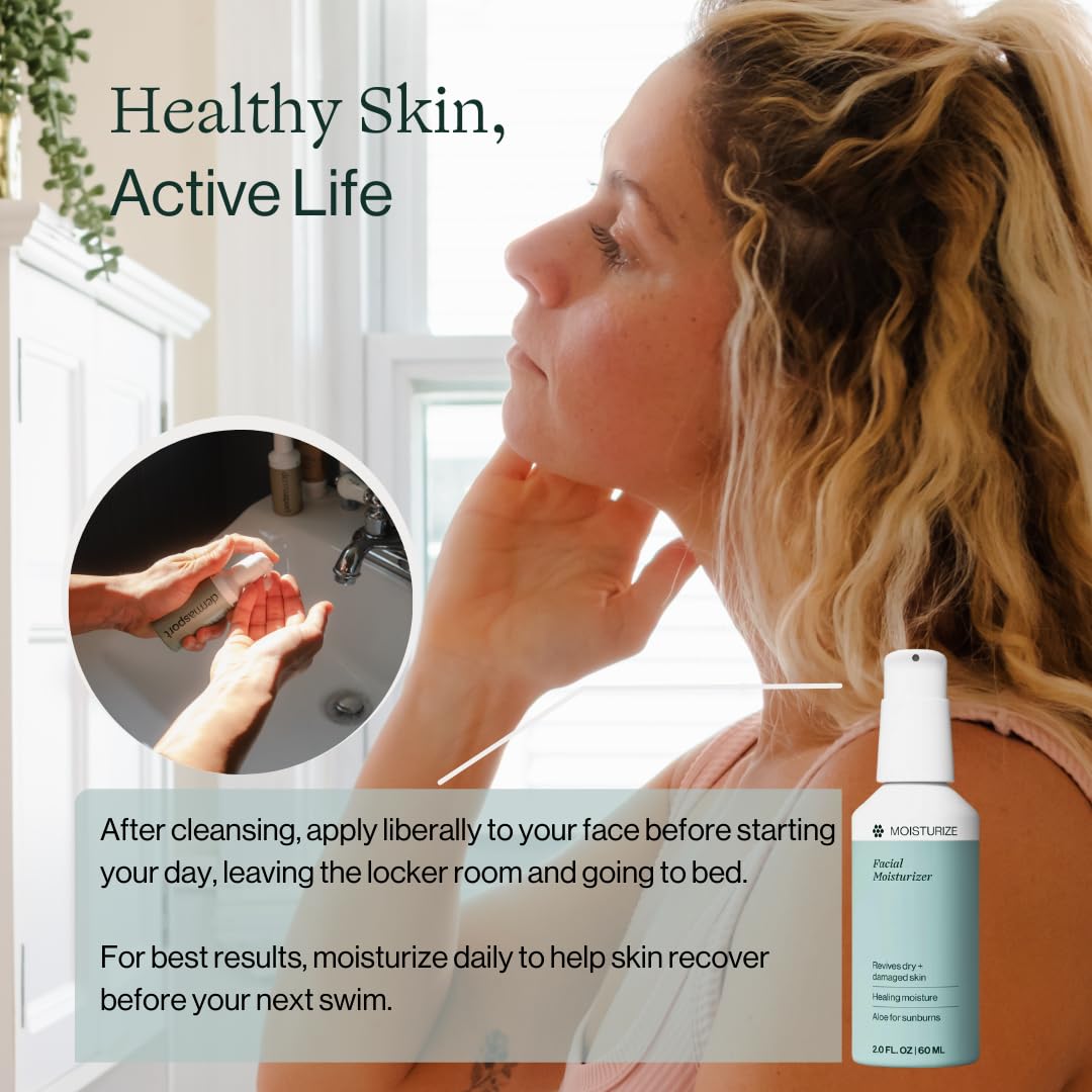 Dermasport Facial Moisturizer for Athletes- Non-Greasy, Non-Oily Face Cream - Hydrating Lotion for All Skin Types with Anti-Aging Complex