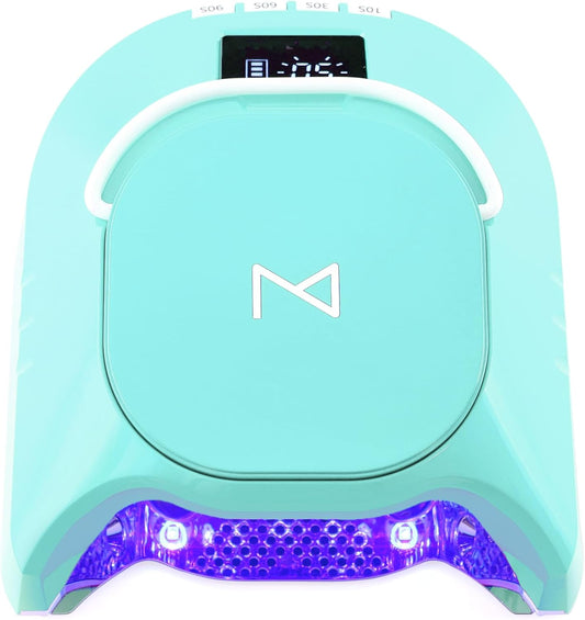 M - GlowPro Professional Hybrid 86W Wireless Rechargeable UV LED Nail Curing Lamp Cordless Nail Dryer for Gel Nails, Manicure, Pedicure (Teal) | alldaygood beauty