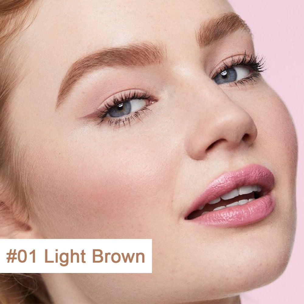 Eyebrow Stamp Stencil Set, Eye brow Charm Stencils Shaping Kit, Long-Lasting Eyebrow Shaper for Women Girl, Cruelty-Free plantillas para la cejas (Light Brown)