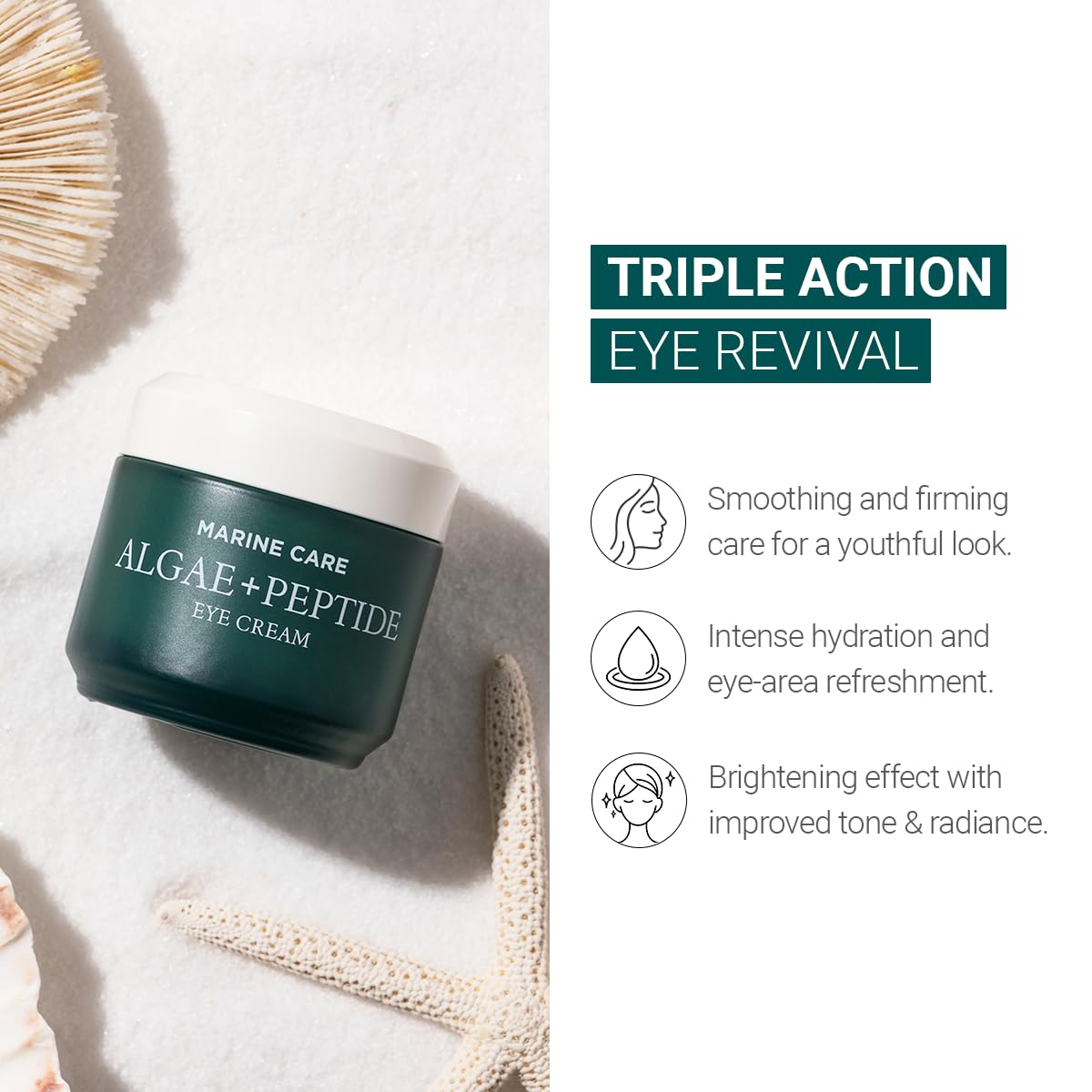 HEIMISH Marine Care Eye Cream 1.01fl.oz/30ml, Anti Aging Under Eye Cream, Rich Hydrating Formula with Peptides, Niacinamine for Dark Circles, Puffiness & Wrinkles, Korean Skincare