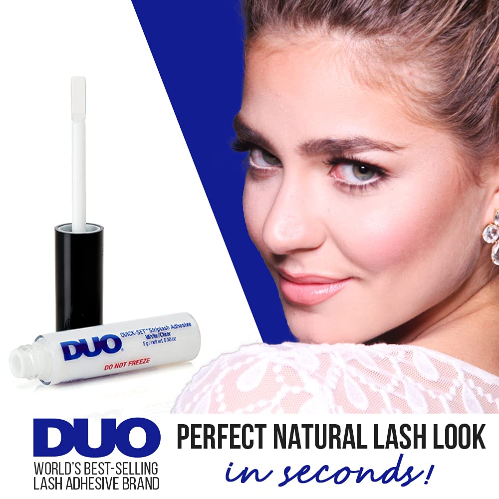 DUO Quick-Set Strip Lash Adhesive – Clear, Waterproof, Long-Lasting Lash Glue, Fast-Drying for False Lashes, 0.18 oz, 1-Pack