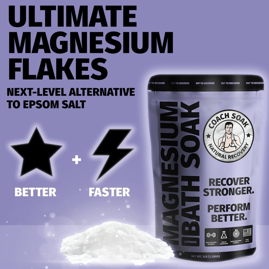 Coach Soak Recovery Bath Soak and Magnesium Lotion with MSM Lavender Bundle