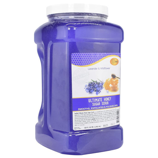 SPA REDI – Sugar Body Scrub, Honey, Lavender and Wildflower, 128 Oz Exfoliating, Moisturizing, Hydrating and Nourishing, Glow, Polish, Smooth and Fresh Skin - Body Exfoliator