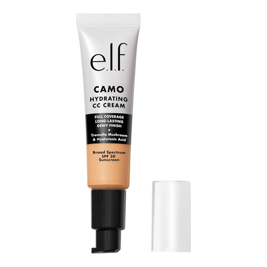 e.l.f. Hydrating Camo CC Cream, SPF 30, Color Correcting Full Coverage Foundation For A Dewy Finish, Vegan & Cruelty-Free, Light 210 N | alldaygood beauty