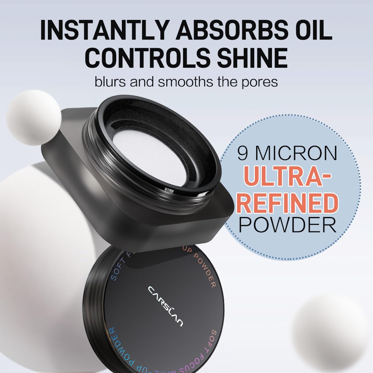 Soft Focus Loose Setting Powder, Waterproof, Matte, Oil Control, Shine Free, Talc-Free Face Powder Makeup, 24H Longwear Finishing Powder, 01 Translucent （Sample）