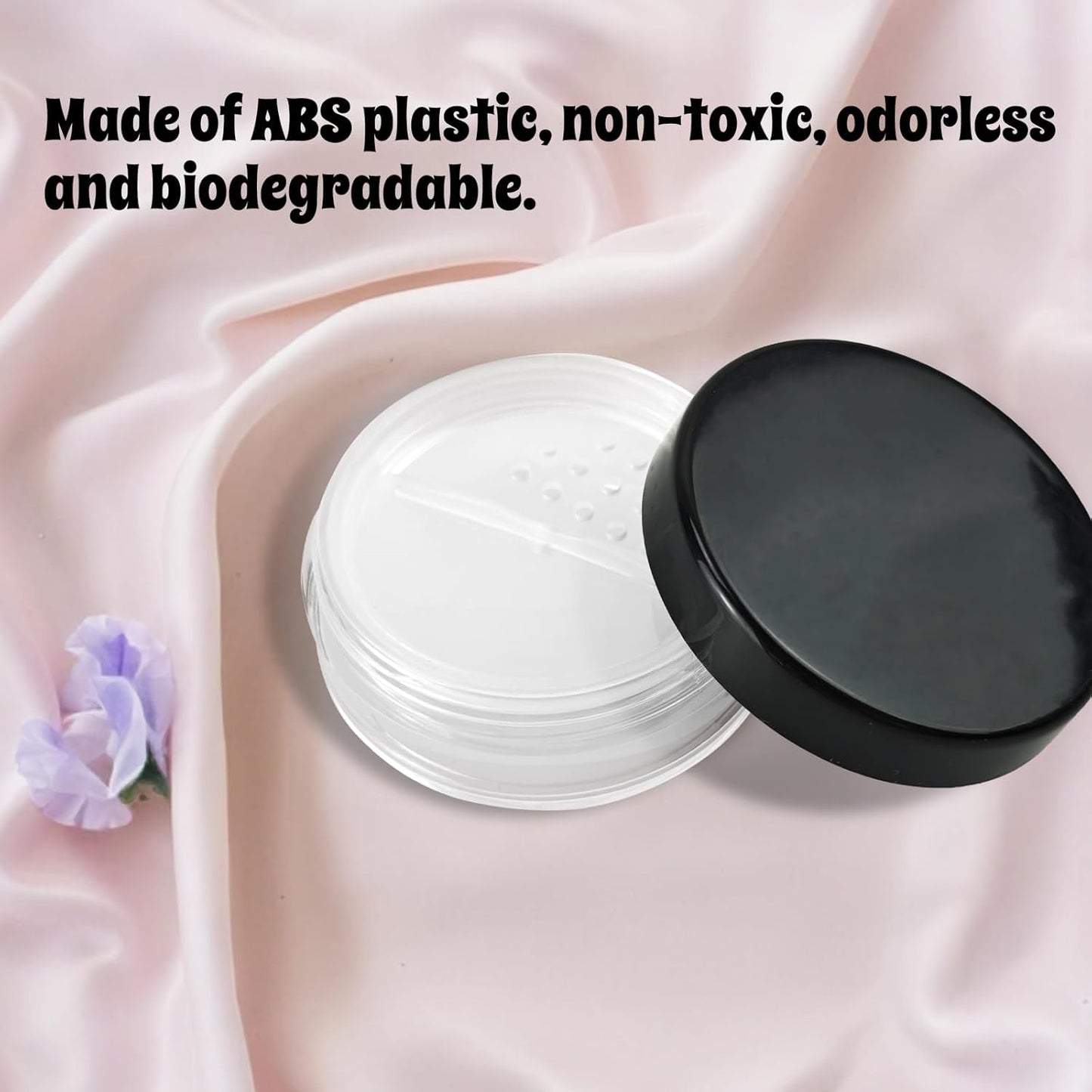 Nirvany 12Pcs 10ml Refillable Loose Powder Containers, Black Travel Makeup Jars with Rotating Sifter & Leakproof Screw Lids (12)