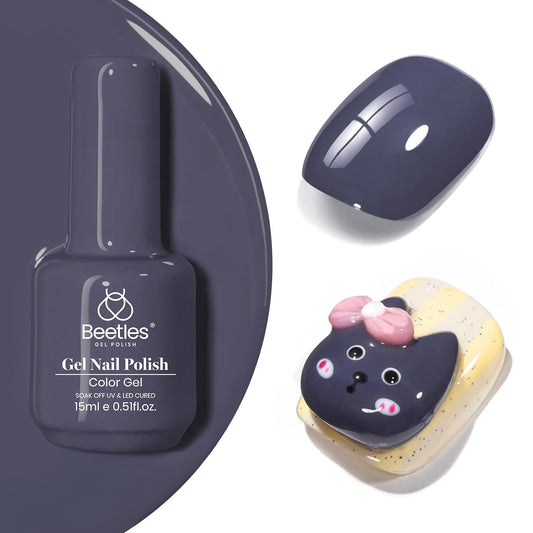 beetles Navy Blue Gel Polish - 15ML Crown Blue Borealis Gel Polish Soak Off Nail Art Manicure Salon DIY Uv Lamp Nail Design Decoration at Home | alldaygood beauty