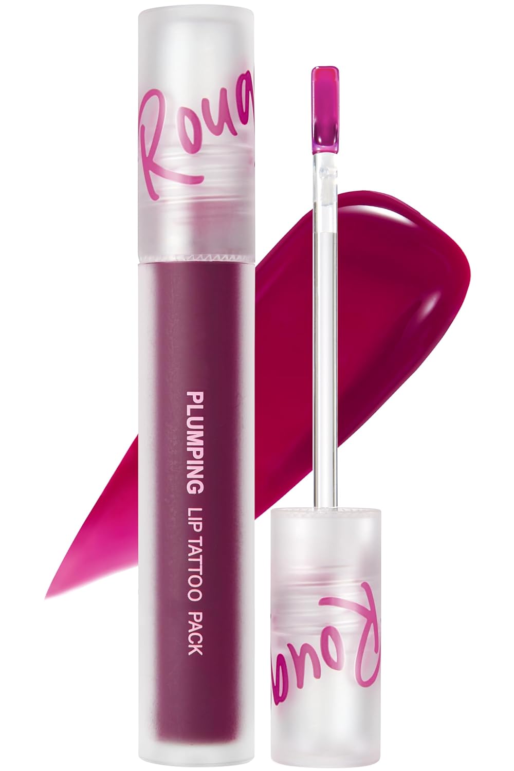 Rouge Star Plumping Lip Tattoo (0.17 oz) - 72-HR Long Lasting Waterproof Peel Off Lip Stain - Transfer-Proof, Non -Sticky Hydrating Matte Lip Tint Tattoo (Plum Berry)