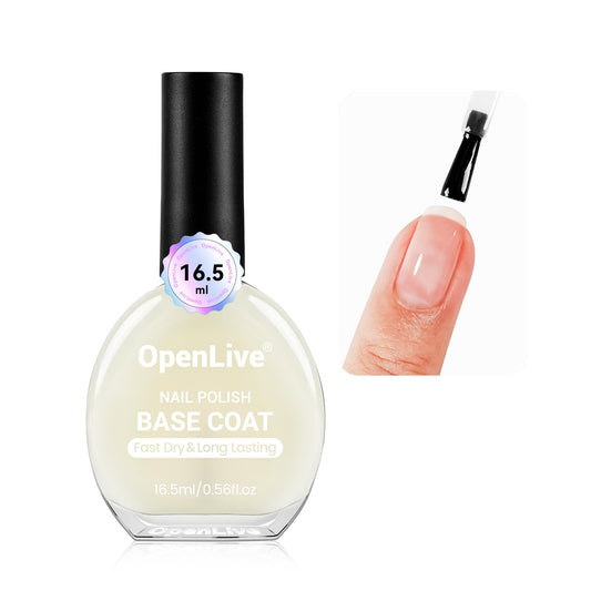 16.5ml Base Coat Nail Polish, Quick Dry Large Volume Base Coat, Color Lock Strengthen Nails for Women Salon DIY Nail Art | alldaygood beauty