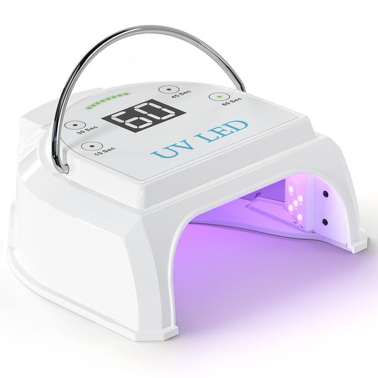 80W Professional Cordless UV LED Nail Lamp, UV Lights for Nails with 45 Beads and Rechargeable Battery, Portable LED Gel Nail Curing Dryer, Nail Polish Machine for Salon or Home, White | alldaygood beauty