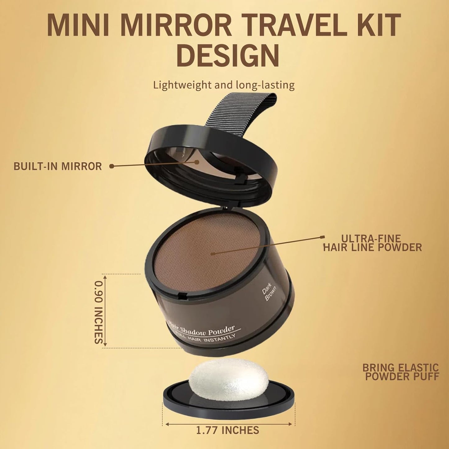 Hairline Powder (Auburn) - Instantly Cover Gray Hair Roots, Hair Color Shadow, Thin Hair Touch-Up, 4g