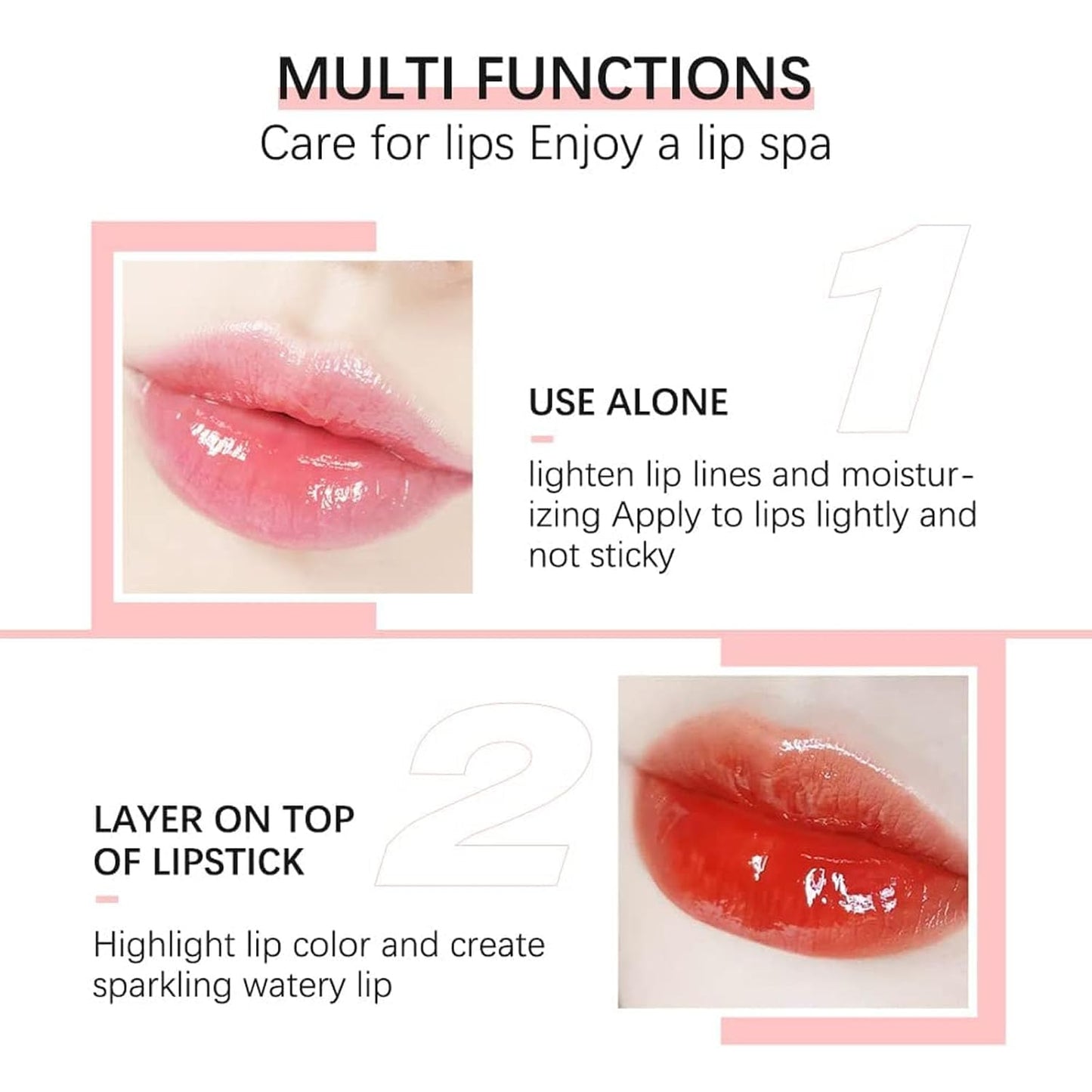 Hydrating Lip Glow Oil, Lip Oil Gloss Transparent Toot Tinted Nourishing Long Lasting Repairing Lightening Lip Lines (ALOE) 0.2 OZ