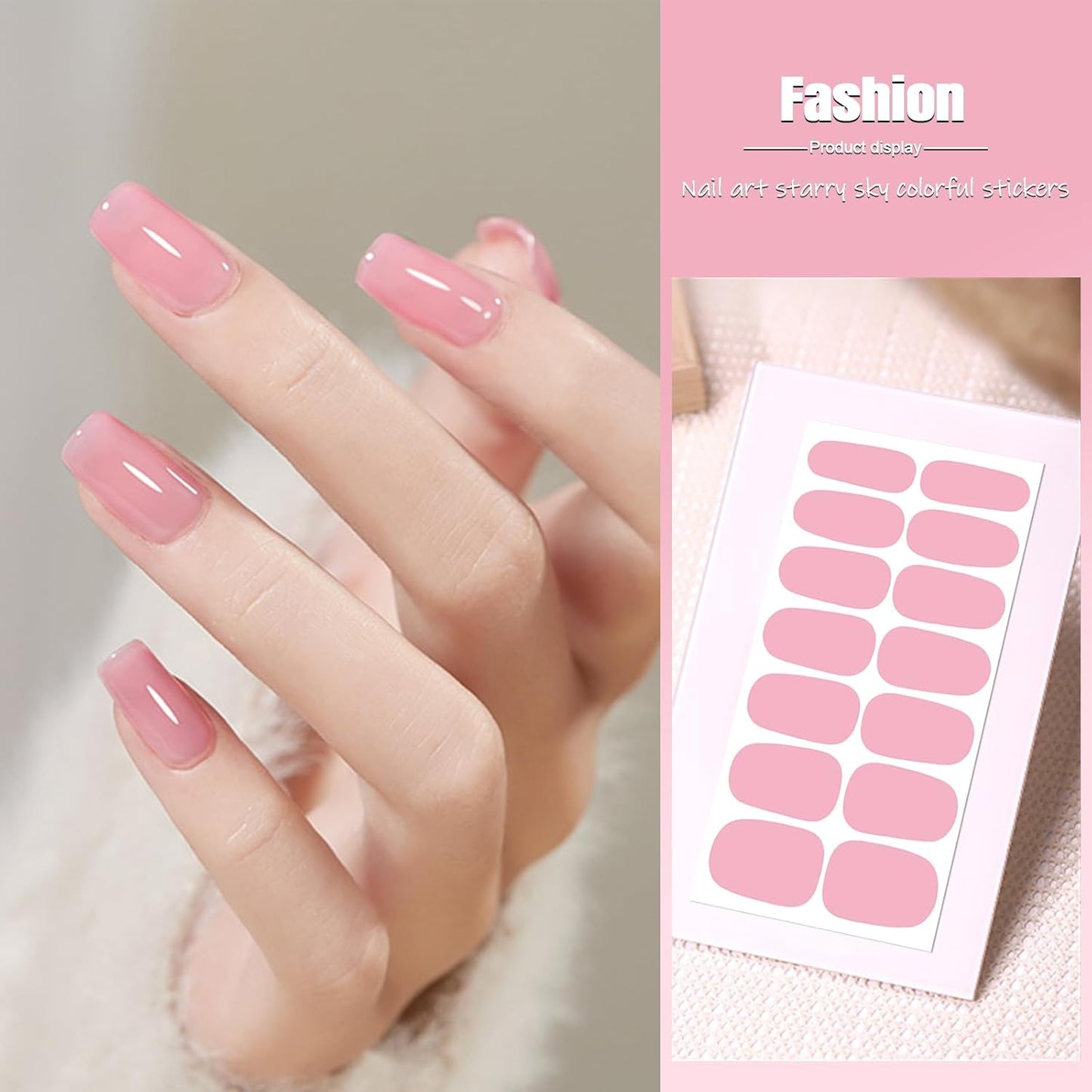 SILPECWEE Nail Polish Strips (20 Sheets, Light Color), Spring Nail Polish Stickers Full Nail Wraps Self Adhesive Nail Stickers Gel Strips Fingernail Sticker Nails for Women with File