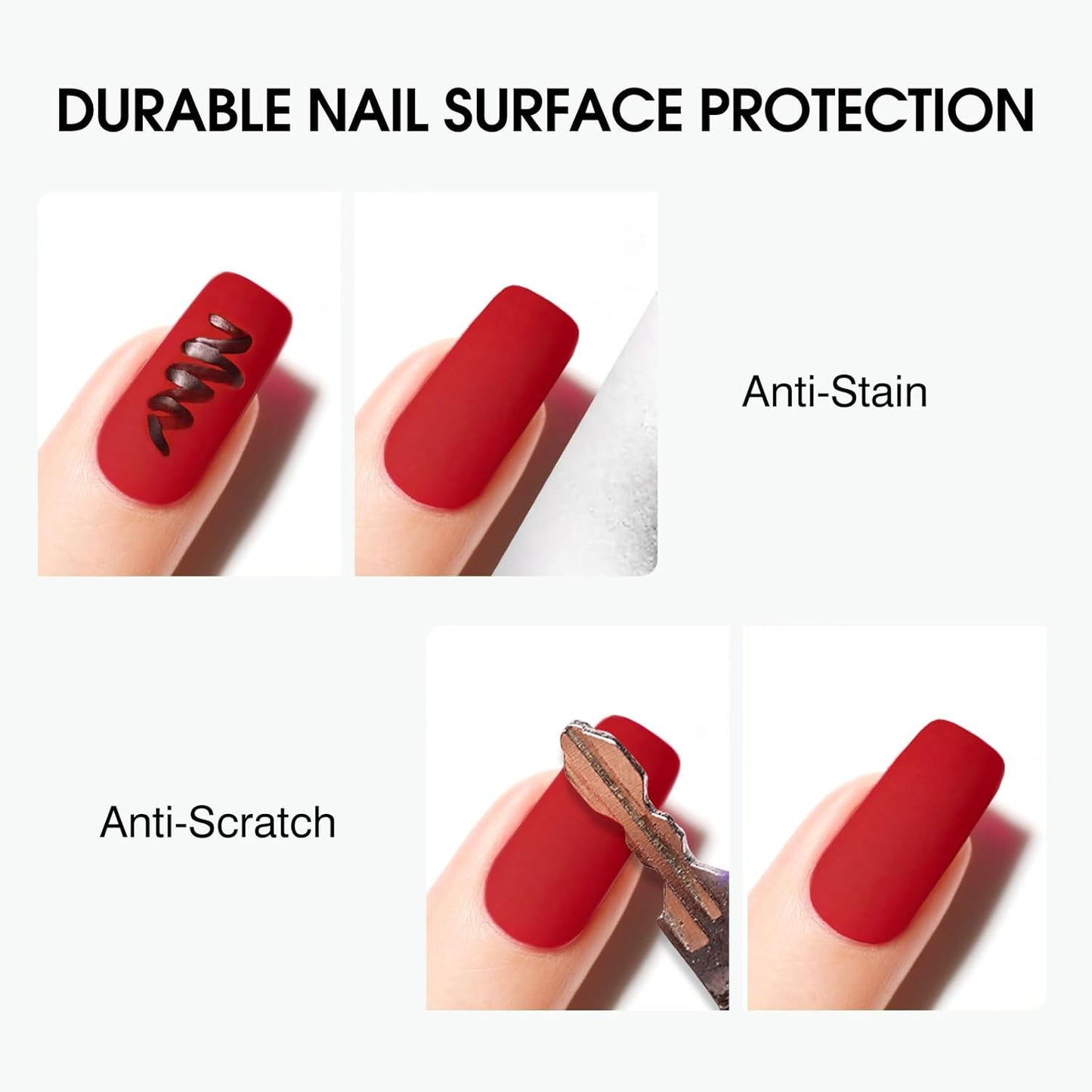 CANNI 2Pcs Matte Gel Top Coat and Base Coat Set- No Wipe Long Lasting Matte Top Coat Gel Nail Polish Kit, Soak Off LED Nail Art Starter Manicure Salon DIY at Home