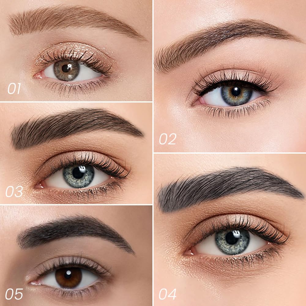 Kaely Eyebrow Pencils for Women, 4 Tip Magical Precise Waterproof Brow Pen, Microblading Eyebrow Contouring Pen, lapiz de cejas 3d Eye Brow Gel, 24h Smudge Proof,02 Dark Brown