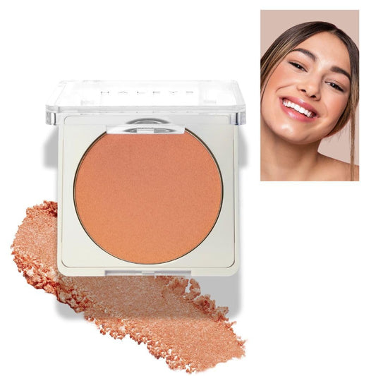 HALEYS Re-pop Smoothing Powder Blush (Tan Lines) - Pigmented, Easy Blending, Longwear, Buildable, Talc-Free, V + CF | alldaygood beauty
