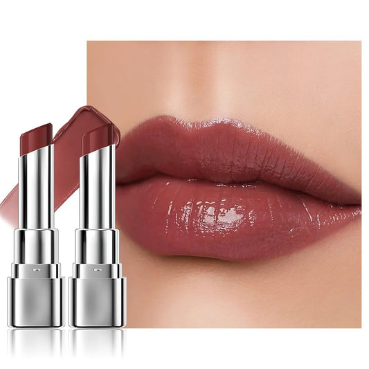 2Pcs Tinted Lip Balm Moisturizing Lipstick – Deep Rose Colored Bean Paste Sheer Hydrating Lip Color for Dry Lips – Nourishing Lip Balm for All Women with a Subtle Natural Scent (S05 & S05)
