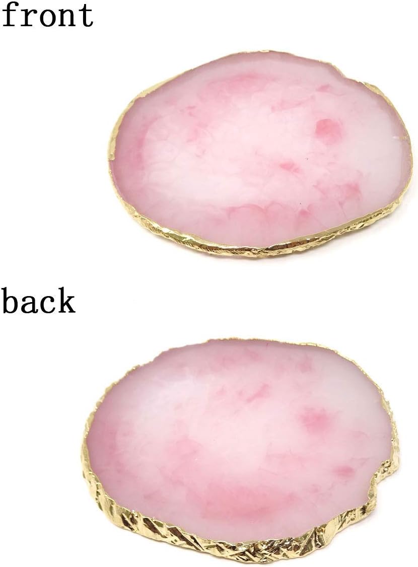 Honbay 2PCS Golden Edge Resin Nail Art Palettes Drawing Plates Manicure Display Tools for Women