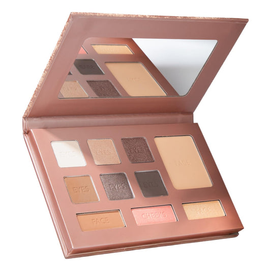LUMINESS Face Time Essentials Face Palette - Includes Bronzer, Blush, Highlighter, Face Powder and 6 Eyeshadows - Highly Pigmented, Long-Wearing Makeup Palette - Silky Smooth, Easy to Blend