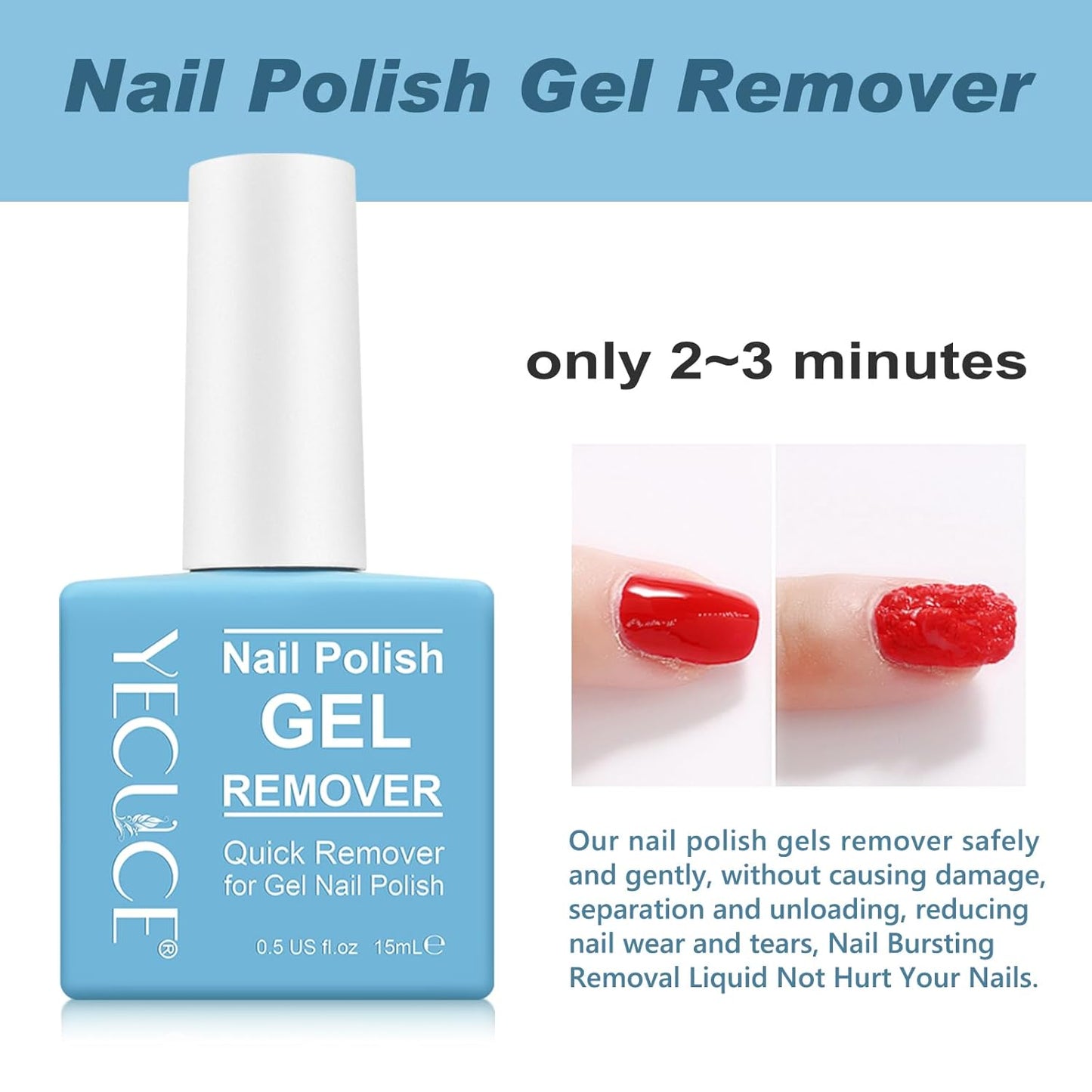 Gel Nail Polish Remover, Nail Polish Remover Tool Removing In 3-5Mins, Professional Remover Gels at Home, No Need Soaking or Wrapping