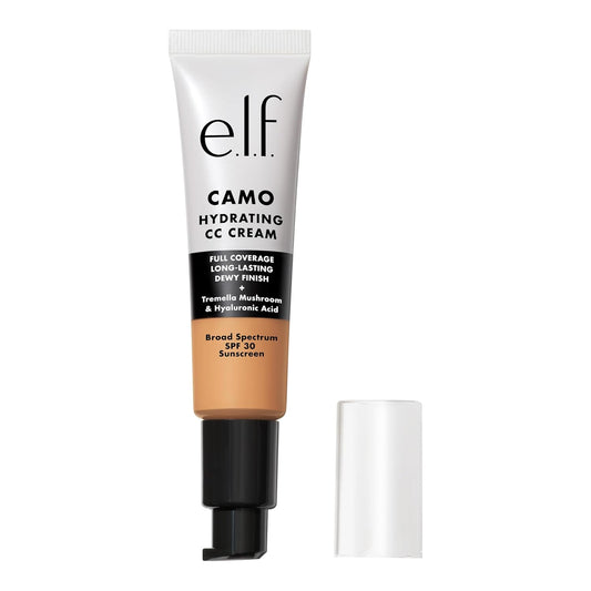 e.l.f. Hydrating Camo CC Cream, SPF 30, Color Correcting Full Coverage Foundation For A Dewy Finish, Vegan & Cruelty-Free, Medium 350 W | alldaygood beauty