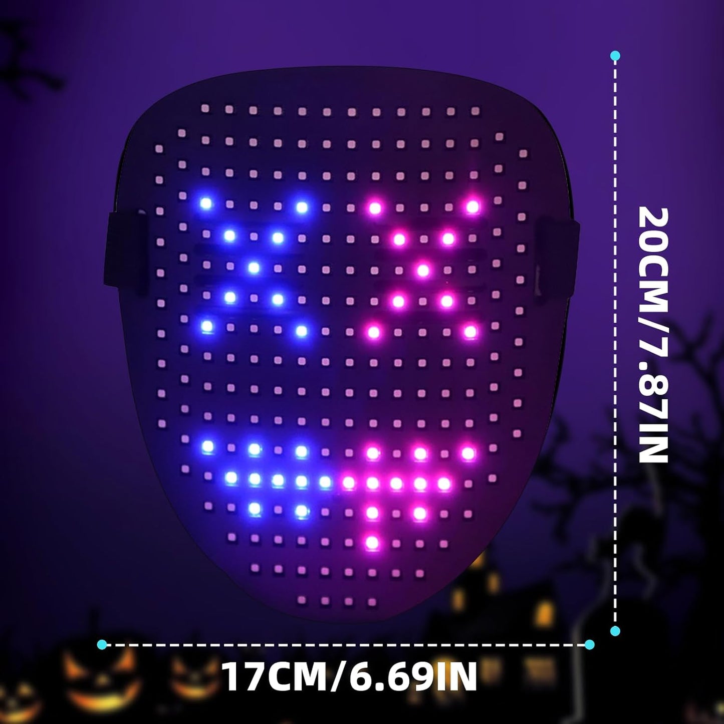 LED Mask with Gesture Sensing(50 Pattern Display) - The coolest gift for Halloween Christmas costume role play, children's birthday party