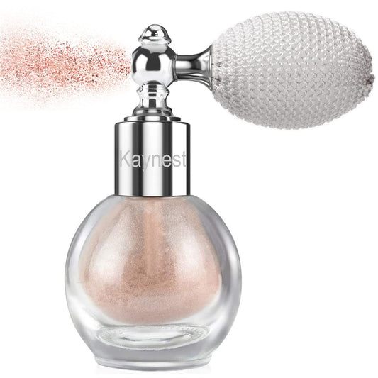 Nude Pink Highlighter Spray, Loose Shimmer Powder High Gloss Makeup Mist for Body, Face, Hair, Long Lasting Glitter Hairspray for Festive Party, Stage Shows, Nightclubs, Bar (#3) | alldaygood beauty