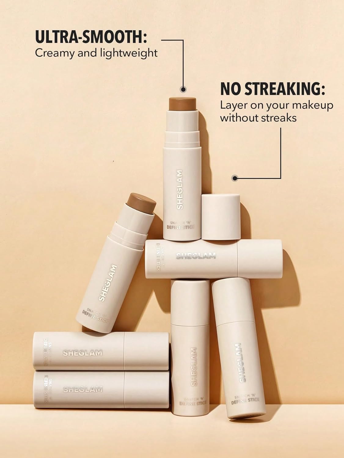 SHEGLAM Snatch 'n' Define Cream Contour Stick Long Lasting Highly Pigmented Sweat Proof Face Bronzer Makeup - Terracotta