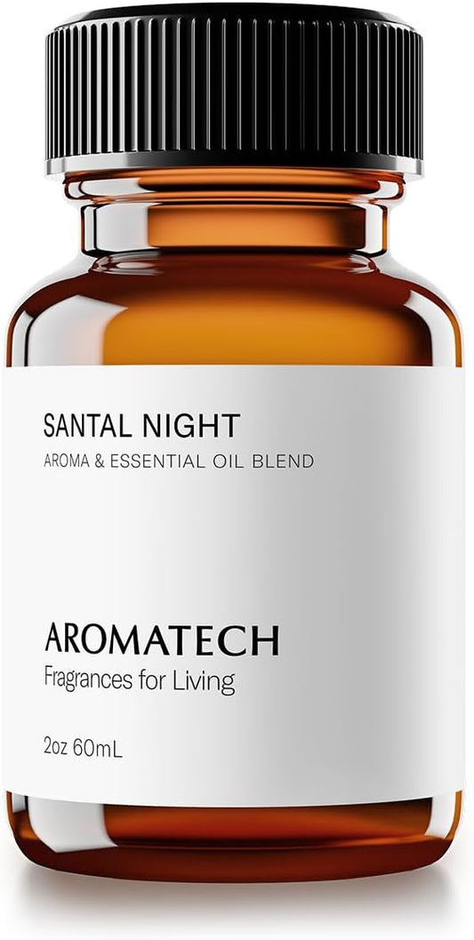 AromaTech Santal Night Premium Aroma Oil – Sensual & Warm Home Fragrance with Notes of Sandalwood,Tonka Bean & Black Cardamom for Scent Diffusers, Cold-Air and UltraSonic Scent Machines – 60 mL