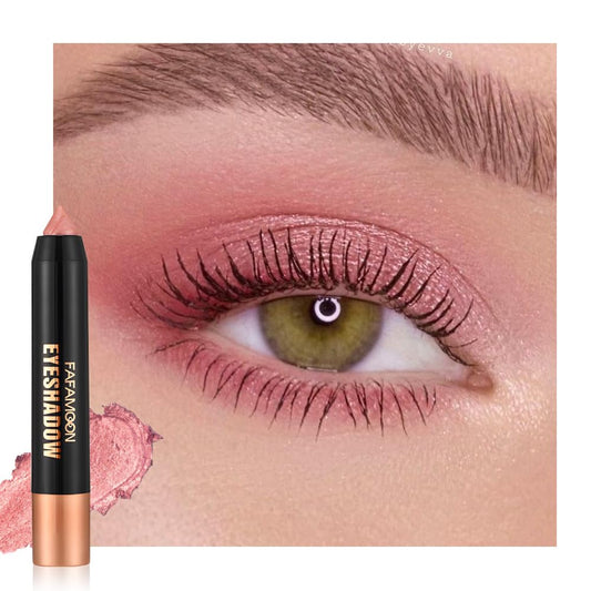 Monochrome Cream Glitter-Shimmer Eye Shadow Stick Palette makeup | 2-in-1 Eyeshadow & Eyeliner Pencil for Women | Waterproof, Vegan & Cruelty-Free | Sombras Para Ojos | 04 Shimmer Pink | alldaygood beauty
