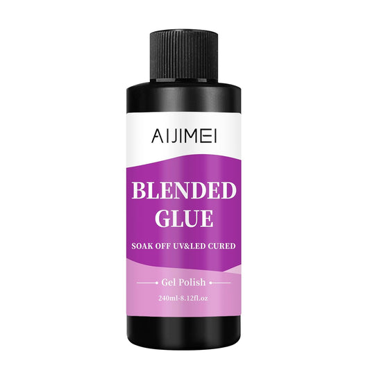 AIJIMEI Nail Polish Thinner Glue 8fl.oz Clear Nail Blending Glue for Blending, diluting, Mixing Glitter Powder Mixer Gel Polish Dilution Color Sequins MixingGlue 240ml for Nail Designer | alldaygood beauty
