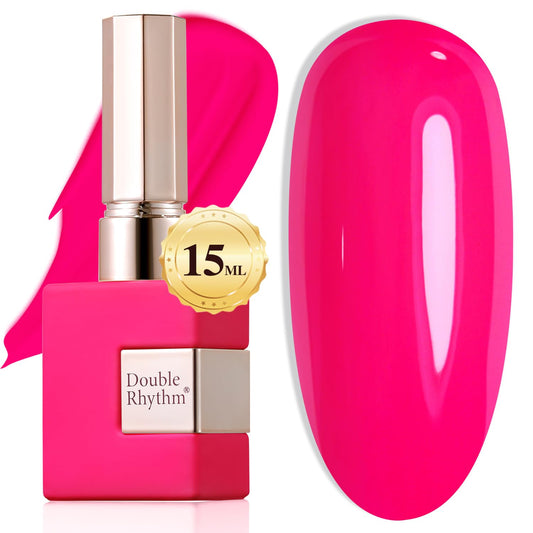 Double Rhythm 0.50 OZ Translucent Gel Polish Same Color Same Bottle Sheer Pastel Neutral Natural Milky 15 ML Jelly UV Nail Art DIY at Home (Cherry Rose-A1046) | alldaygood beauty