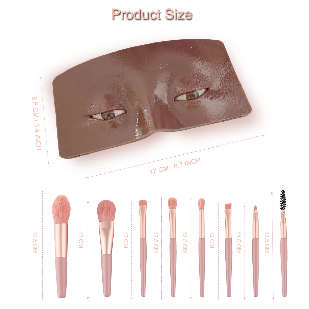 Makeup Practice Face Board, 3D Realistic Practice Makeup Face Set, Makeup Mannequin Face with Makeup Kit for Professional Makeup Artists Students and Beginners to Practice Eyes Eyeshadow Makeup