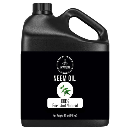 Naturevibe Botanicals Neem Oil 32 Ounces | 100% Pure and Natural | Great for Skin Care and Hair Care | alldaygood beauty