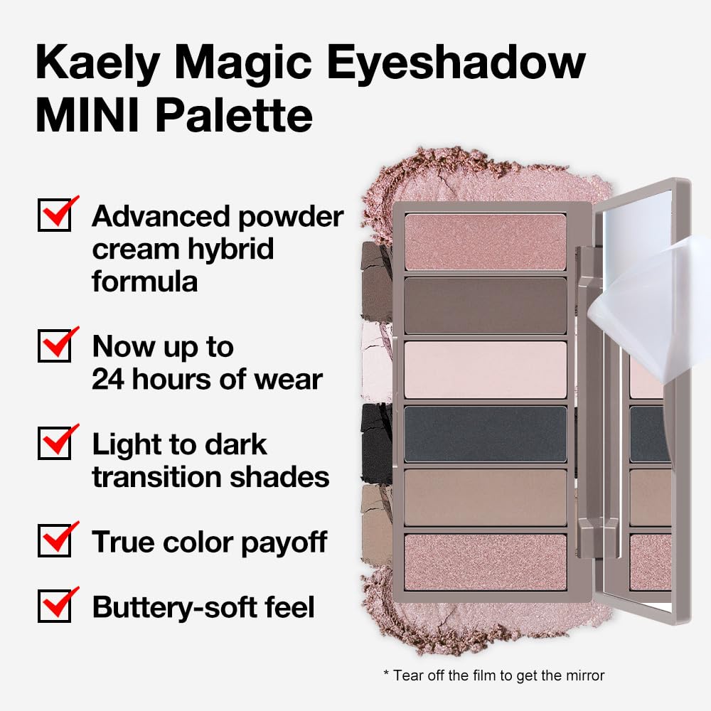 Kaely 6 Color Mini Neutral Eyeshadow Palette Makeup, Highly Pigmented Eye Shadow Palette Waterproof, Natural Matte Shimmer Eye Shadow Palette, paleta de sombras de ojos, Vegan & Cruelty-free, 06
