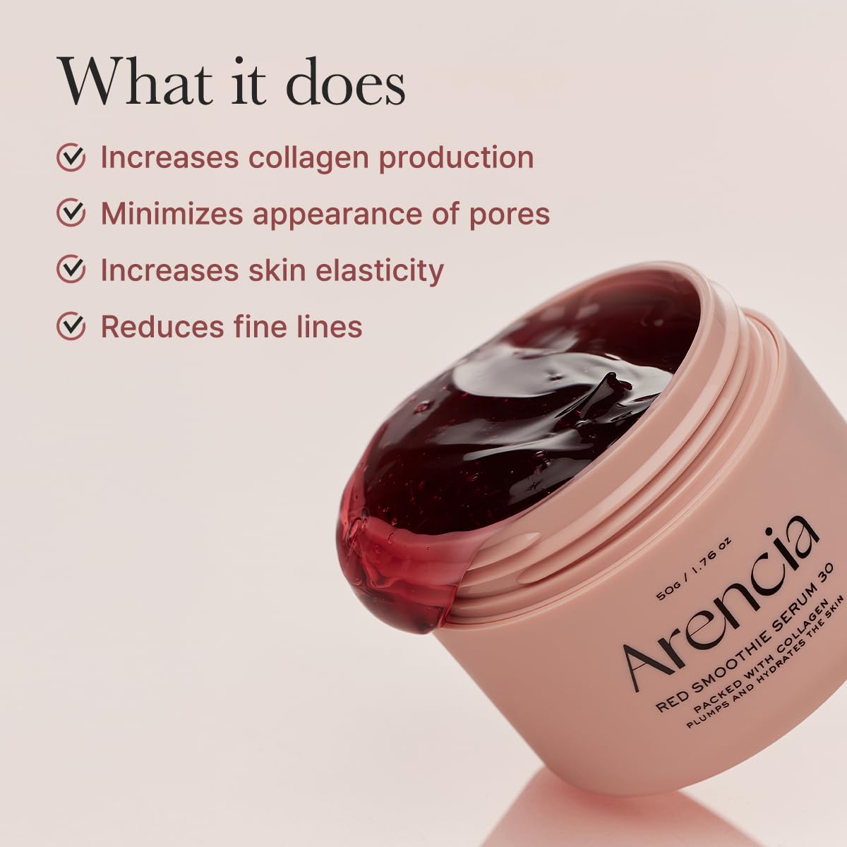 Overnight Red Smoothie Face Mask Serum, Glowing & Soothing with 30% red collagen, Niacinamide, Peptide, Vitamin E