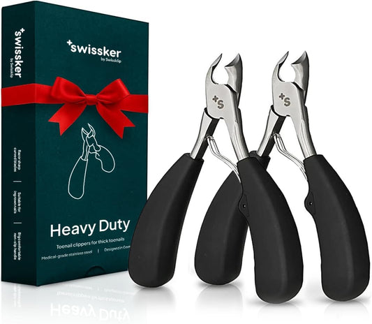 Swissklip Toenail Clippers I Heavy Duty Toe Nail Clippers I Toenail Clippers for Thick Nails I Toenail Scissors I Heavy Duty Nail Clippers for Thick Nails (Pack of 2) | alldaygood beauty