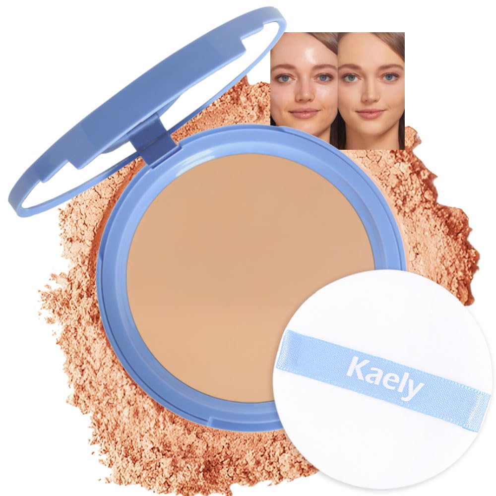 evpct Oil Control Pressed Face Powder Compact for Women, Translucent Setting Powder Makeup Foundation for Women, Waterproof Long Lasting Lightweight, polvo compacto de maquillaje, 245 Radiant Honey