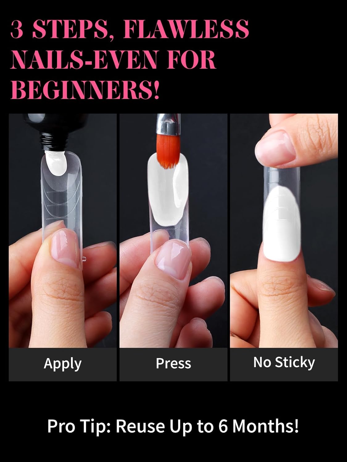 EBANKU Dual Nail Forms for Poly Extension Gel, 150 PCS Duck Nail Molds Reusable 15 Sizes Nail Extension Forms for Builder Gel Manicure Design Salon DIY