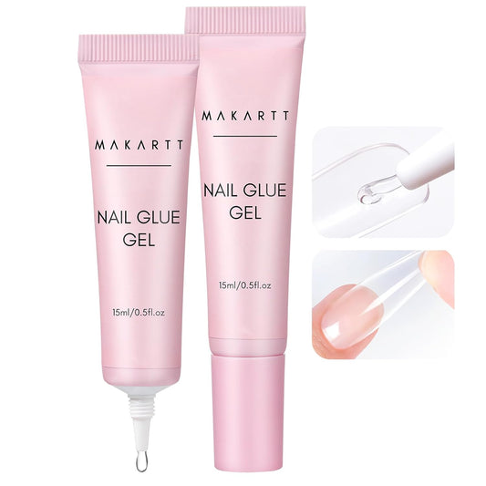 Makartt Gel Nail Glue for Press On Nails - 3D Gel Nail Art, 30ml Super Strong 3 in 1 Solid Nail Glue Gels for False Nail Tips, Long Lasting Manicure Bond, Curing Needed, Pack of 2 | alldaygood beauty