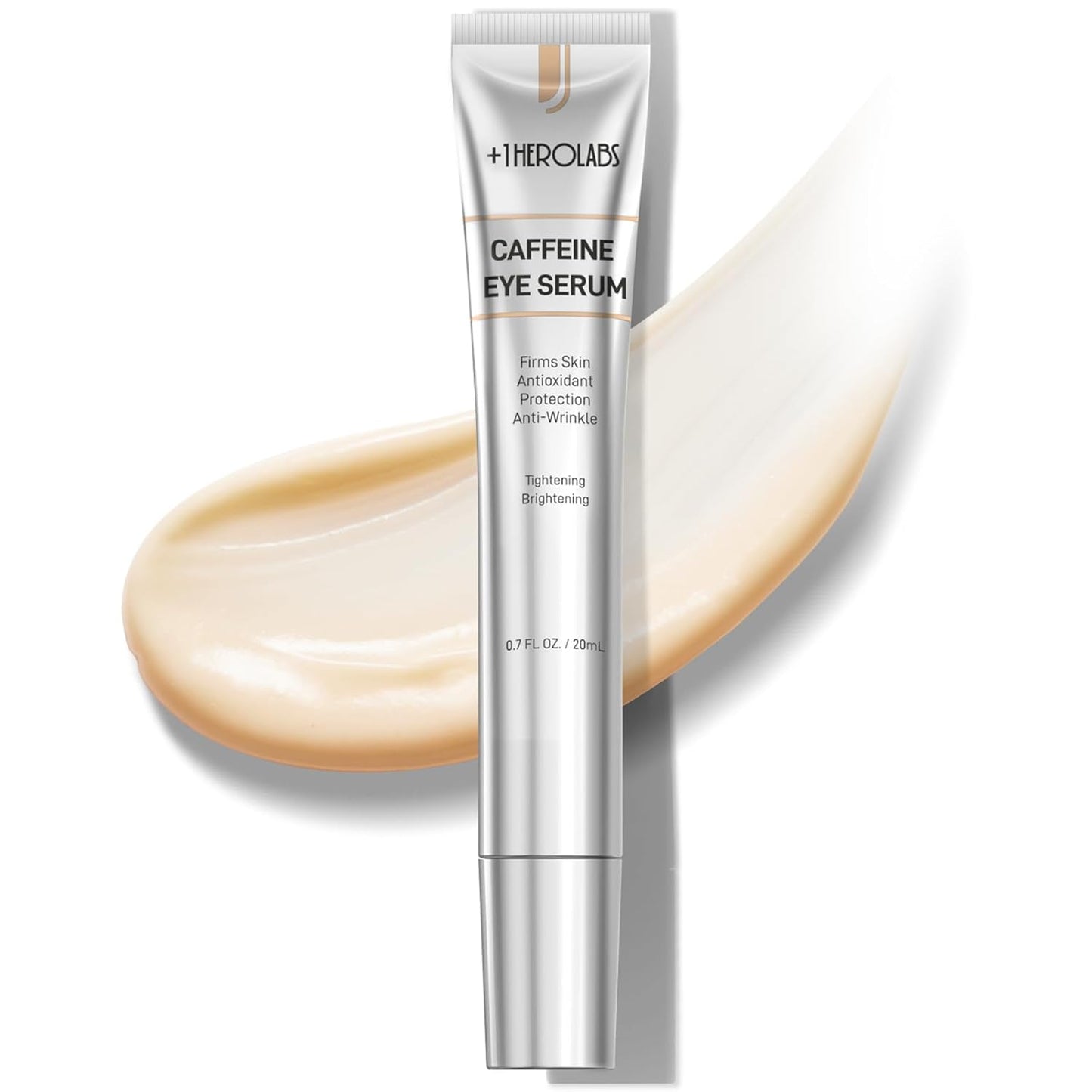 Caffeine Eye Cream with Niacinamide, Hyaluronic Acid, Vitamin E & Peptides - Under Eye Serum for Puffiness and Dark Circles, 0.7 Fl Oz (Pack of 1)