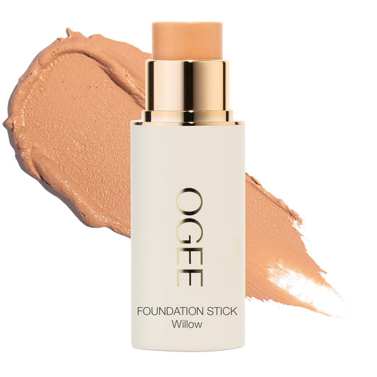 Ogee Sculpted Complexion Foundation Stick (Willow 3.00C - Medium Light, Peach-Beige Undertones) Full Coverage Foundation Makeup - Instantly Balance & Even Complexion - 70% Organic Ingredients | alldaygood beauty