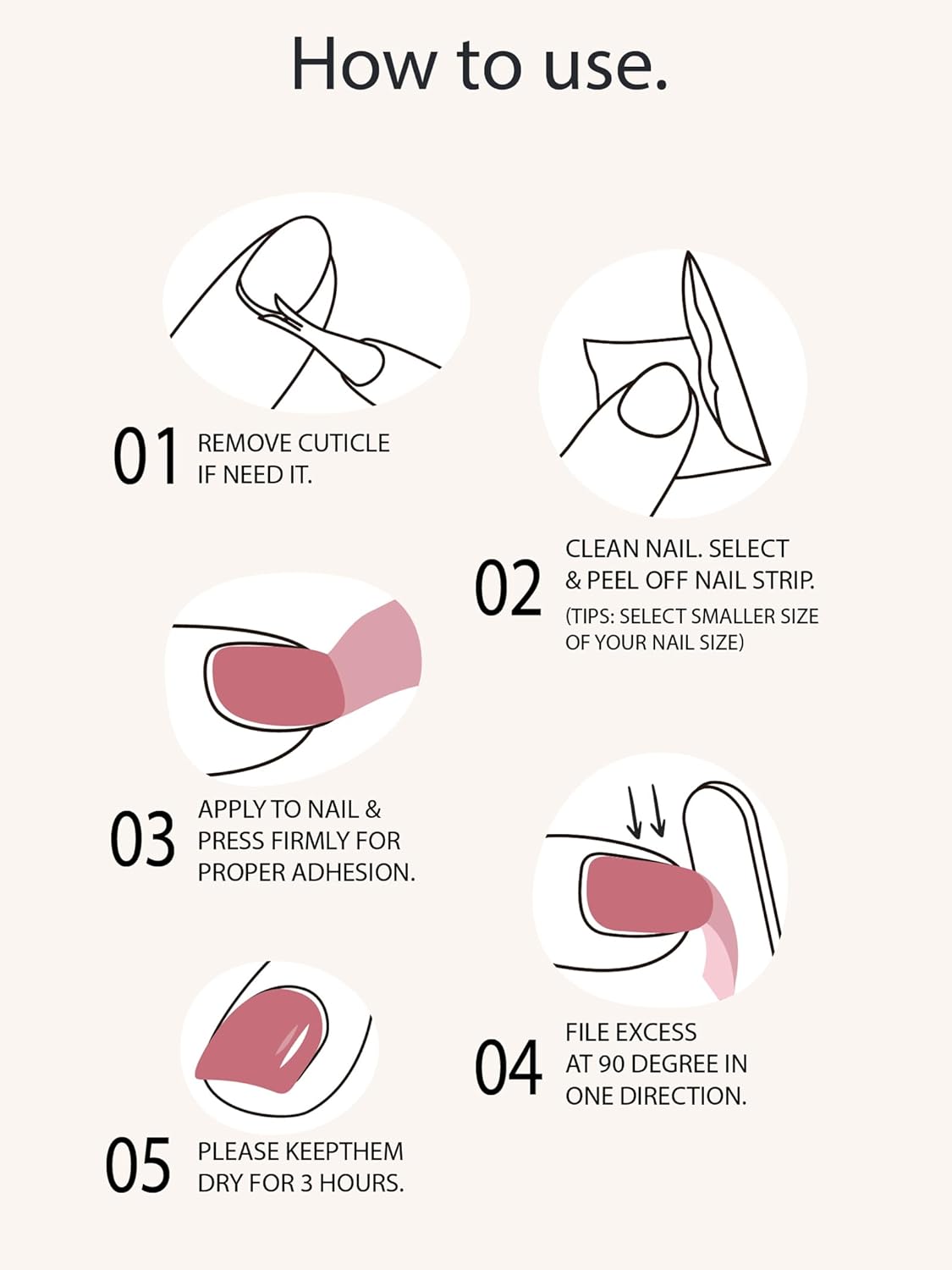 Pre Cured Gel Nail Strips - 44PCS Salon Quality Gel Nail Stickers - Long Lasting Polish Wraps for Women no UV Light Needed Easy Apply& Remove (Peach Pink)